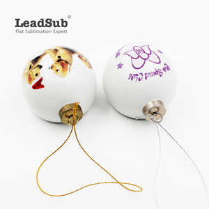 Leadsub blanco suave superior superficie colgante de cerámica de la sublimación en blanco de porcelana adornos bola - Product Image 3