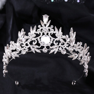 LUOXIN Hermosa Tiara <span class=keywords><strong>de</strong></span> Novia con Hojas <span class=keywords><strong>de</strong></span> Diamantes <span class=keywords><strong>de</strong></span> Imitación, Corona <span class=keywords><strong>de</strong></span> Princesa con Pedrería para Fiesta <span class=keywords><strong>de</strong></span> Aniversario - Product Image 5