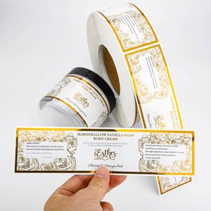 Etiquetas Personalizadas para Frascos de Crema Corporal Esther, Impresión en Lámina Dorada, Etiquetas Rectangulares Autoadhesivas de Papel para Envases de Cosméticos - Product Image 3