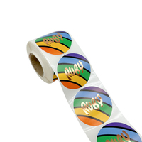 Autocollants ronds personnalisés sur mesure en papier vinyle adhésif imperméable, impression de logo, rouleau d'autocollants