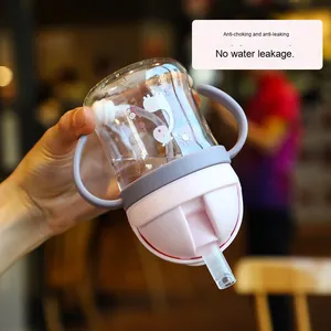 360&deg; Design Spill Proof <strong>Weighted</strong> <strong>Straw</strong> <strong>Cup</strong> Baby Training <strong>Cup</strong> Sippy <strong>Cups</strong> with Handle for Toddlers Baby PPSU BPA Free - Product Image 4