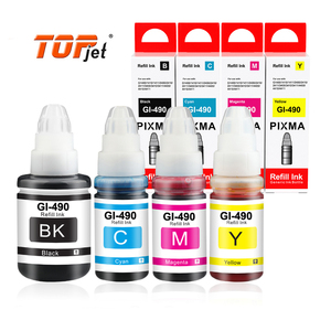 Encre de recharge en vrac compatible Topjet GI-490 GI490 GI 490 à base d'eau pour imprimante jet d'encre Canon Pixma G3411 G2410 G2411 - Product Image 1