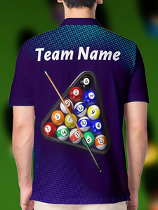 Magliette Personalizzate con Stampa 3D di Giocatori di Biliardo, Divertenti Polo per Squadre di Biliardo, Tornei di Pool e Snooker - Product Image 6