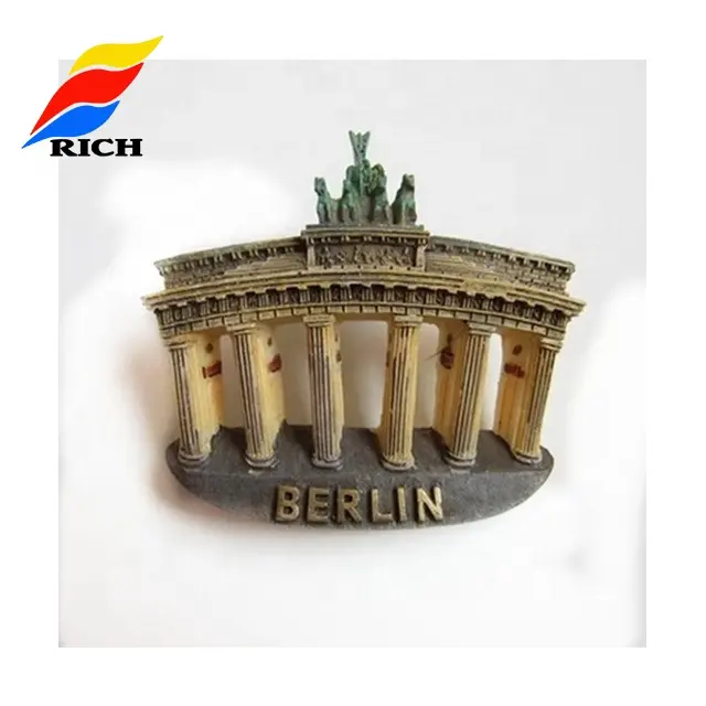 Promotional Berlin Brandenburg Polyresin Creative Gift Refrigerator Fridge Magnet City Tourist Souvenir