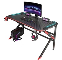Ensemble de table de jeu pour ordinateur gamer électrique LED en métal noir sur pied OEM ODM pour ordinateur portable PC RGB Racing avec chaise combinée