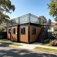 Maison modulaire en conteneur prête à être expédiée, 2 chambres, écologique, entièrement installée, hauteur intérieure de 2,9 m, avec terrasse