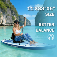 Planche à pagaie gonflable bleu clair à motif cheval avec siège amovible, design du zodiaque chinois, SUP portable pour adultes