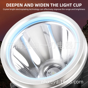 Lampe frontale LED rechargeable haute intensité, lampe de poche d'extérieur, lampe de pêche nocturne, lampe minière, source de lumière blanche - Product Image 4
