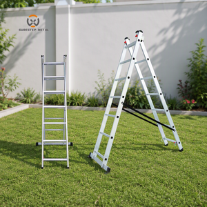 Échelle extensible moderne en aluminium SURESTEP à 2 sections, certifiée EN131, robuste, capacité de charge de 150 kg, pour extérieur et salle de bain - Product Image 1