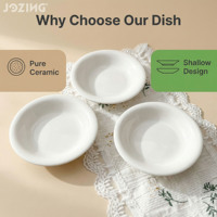 Assiette Moderne en Porcelaine Jozing – Durable et Compatible Lave-Vaisselle Blanc Pur pour Hôtels, Anniversaires, Collations et Assaisonnements (Sauce Soja)