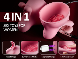 Masajeador de pecho de cabeza de conejo HLYC 18 +, vibrador de Control remoto silencioso inalámbrico, productos eróticos para adultos para masturbador de burlas femeninas - Product Image 6