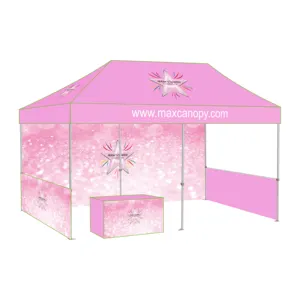 Maxcanopy peralatan pameran perdagangan baja Pro ahli iklan kustom tenda Gazebos taman Pop Up untuk tenda kanopi pameran luar ruangan