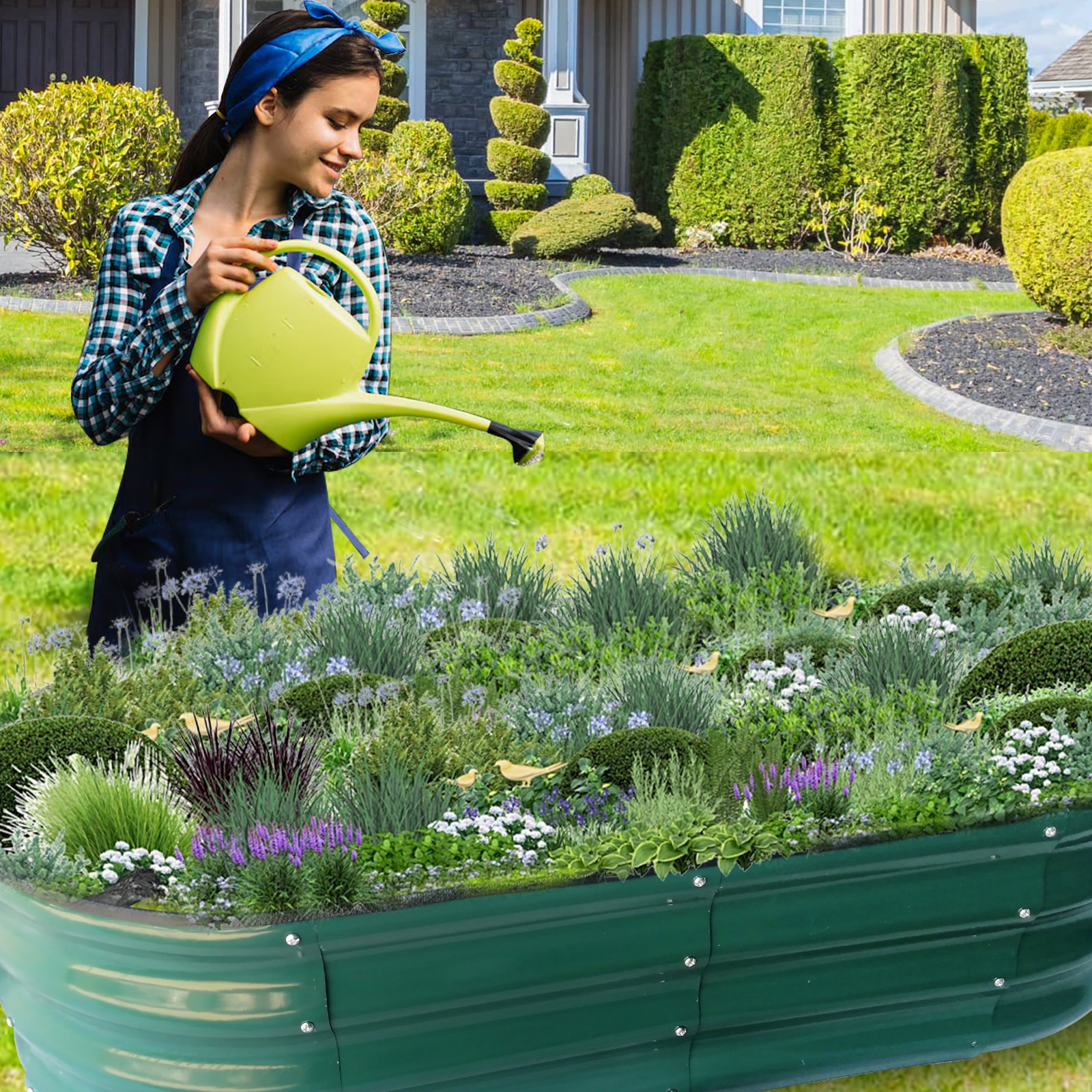 Bordura per Aiuola, Bordi da Giardino Flessibile in Plastica