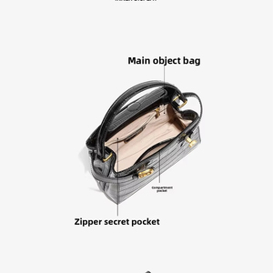 Productos al por Mayor, Bolsos de Mano de Cuero Genuino con Patrón de Cocodrilo de Alta Calidad para Mujer, Bolsos de Mano Elegantes y a la Moda - Product Image 5