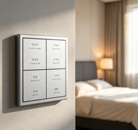 Interrupteur mural intelligent KNX 4 gangs 8 commandes avec matériau PC, 30V DC, indice de protection IP20, compatibilité avec l'application KNX pour usage domestique