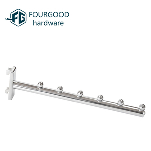 Nhiệm Vụ Nặng Nề Bạc Kim Loại <span class=keywords><strong>Slatwall</strong></span> Treo Hiển Thị Móc Một Mặt Siêu Thị Giá Cho Áo Khoác - Product Image 5