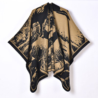 Capes en cachemire pour femmes, style européen, motif unique, double face, triangle, bordure à aiguilles, 130*150cm, ponchos d'hiver
