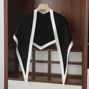 Hot worsted len của phụ nữ tam giác khăn phong cách Hàn Quốc đôi hai mặt dệt kim Khăn choàng mềm cổ ấm hơn kết thúc tốt đẹp - Product Image 3