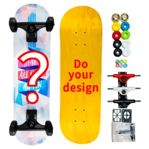 Skateboard & sepatu 9 inci karbon 5 truk Tabla De Creatures bola dalam bantalan untuk papan seluncur Anime Skateboard Grip Tape