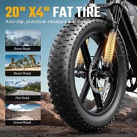 Vélo électrique 750W 48V 15Ah 250W 25km/h avec pneus larges de 20 pouces, vélo cargo électrique à cadre en acier, entrepôt UE, Fatbike adulte