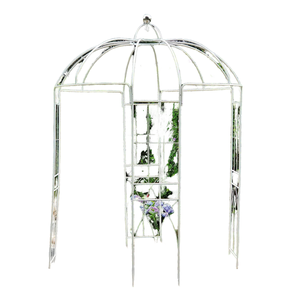 Industrial Modern Birdcage Shape Heavy Duty Metal <b>Powder</b> Coated Decorative Black Flower Arch Wedding Climbing Plant - Product Image 1