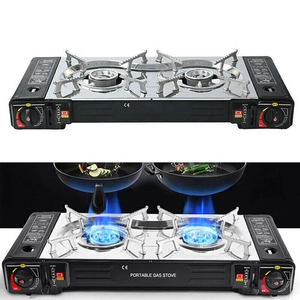 Réchaud à gaz <span class=keywords><strong>portable</strong></span> à double brûleur, réchaud à gaz <span class=keywords><strong>portable</strong></span> pour le <span class=keywords><strong>camping</strong></span> en plein air, brûleurs doubles au gaz butane pour le <span class=keywords><strong>camping</strong></span> - Product Image 2