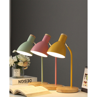 Nordique Macaron Lampe De Table Enfants Apprendre Veilleuse Bois LED Lampe De Bureau En Fer Forgé pour Chambre Lampe De Chevet Cadeau Lampes De Table