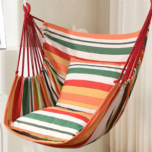 Hamaca resistente para colgar en interiores, cuerda de algodón, columpio redondo, hamaca de lona gruesa con almohadas - Product Image 1