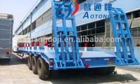 Semi-remorque à plateau surbaissé en acier AOTONG |   Poutre en I robuste et plaque à chevrons de 4 mm |   Rampe hydraulique 3-5 essieux 20-25T pour transport d'excavatrices