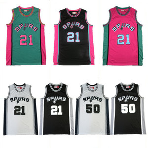 Maillot de basket-ball Spurs 21 50, uniforme rétro brodé pour adolescents et filles, gilets de sport - Product Image 1