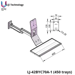 Alijiu 42Byc Novo Monitor Stand Computador Desktop Braço Robótico Cantilever Wall-Mounted Display Screen Rotatable 90 Graus Metal - Product Image 6