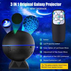 Remote Voice Controlled Sky Water Patterns Flames Moon Laser <b>Led</b> <b>Star</b> Projector Galaxy Night Light Projector - Product Image 3