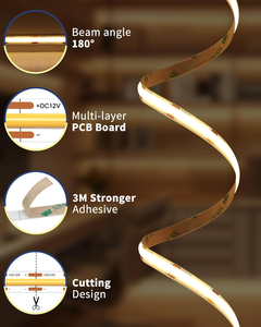Tira de Luz LED COB Raymates Ultra Larga de 20 Metros, 540 LED/M, Ra90, 110Lm/W, 10mm, DC24V, Regulable, para Habitaciones - Product Image 4