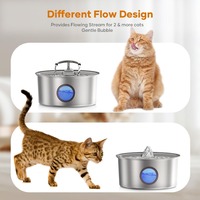 Bebedero Automático para Mascotas de Acero Inoxidable Ecológico y Duradero de 108 Oz/3.2L, Recargable, con Doble Salida, Ultrasilencioso