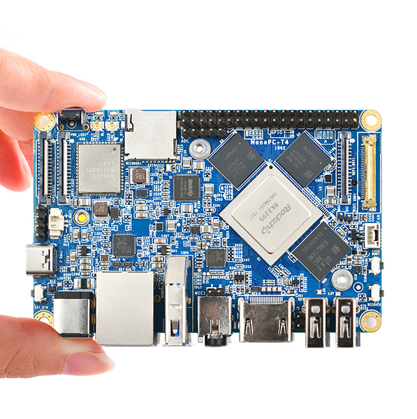 NanoPC T4 RK3399 ARM Mini PC 4GB LPDDR3 RAM Dual Display Gigabit Ethernet for AI Project