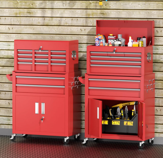 Purple Steel Tool Cart with 5