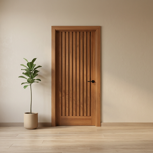 Puerta Interior de Madera con Listones y Detalles Decorativos de Diseño Exclusivo para el Hogar - Product Image 2