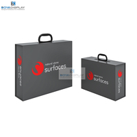 Boîte de présentation de pierres en acrylique transparente avec logo personnalisé, style moderne et luxueux, en marbre et quartz, valise en aluminium pour échantillons de produits