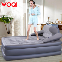 Matelas pneumatique pliable confortable WOQI avec gonflage/dégonflage rapide en 3 minutes, dessus souple pour la maison, les invités, les voyages, le camping, pompe à air