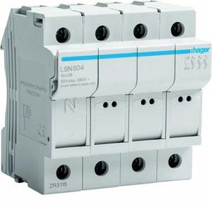 LSN504 Personalizzabile con Portafusibili Hagers 10.3X38 3P+N 4 Moduli DIN - Product Image 1