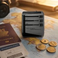Adaptador de Cargador con Clavijas Retráctiles y Salida USB Tipo C, con Certificación CE, RoHS, FCC y UKCA para Viajes al Extranjero