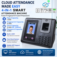 Machine de pointage des heures par reconnaissance faciale et empreintes digitales, WiFi, RFID, système de pointage des employés sur le cloud, batterie de secours YF62B