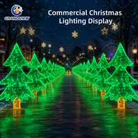Lumières LED personnalisées en forme de sapin de Noël 2D, étanches IP65, pour l'éclairage extérieur de festivals, parcs à thème et décorations de stations balnéaires