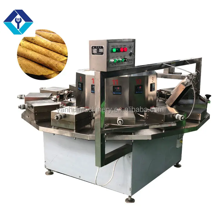 2023 new design Professional electric Industrial Egg Sugar Ice Cream Cone Wafer Biscuit Egg Roll Wafer Stick Making Machine