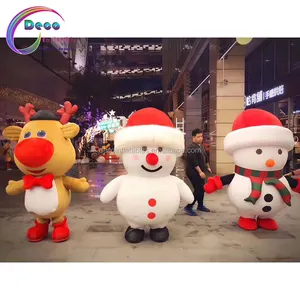 Happy New Tahun Baju Kostum Dansa Anak-anak, Baju Cosplay Elf, Baju Natal Boneka Rusa Rusa Kutub Bisa Ditiup