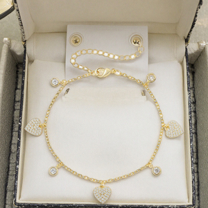 Braccialetto in <span class=keywords><strong>argento</strong></span> 925 con zirconi di moda personalizzato in 14k/18k placcato in oro per ragazze eleganti da donna con gioielli speciali - Product Image 2