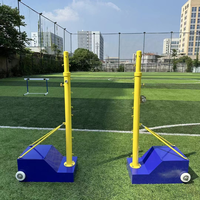 Poteau de base en acier réglable et portable pour badminton et volley-ball, avec montage facile et conception durable pour une utilisation en intérieur et en extérieur