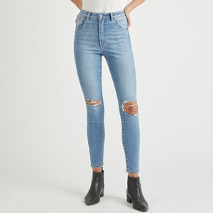 High Quality Custom Design Fashion Women's Winter Flat Front Mid Waist Skinny <b>Jeans</b> Denim Pants Breathable Customized Color - Product Image 5