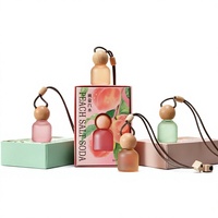 Désodorisant de voiture longue durée 10 ml sans sulfate, flacon en verre suspendu avec bouchon en bois, diffuseur sans alcool, 6 mois, personnalisable