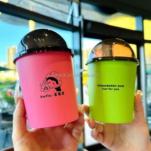 Factory Customized Disposable Plastic PP <b>Cups</b> 500ml 90mm Diameter Rainbow Purple Black Milk Bubble Tea <b>Cold</b> Drinks - Product Image 2